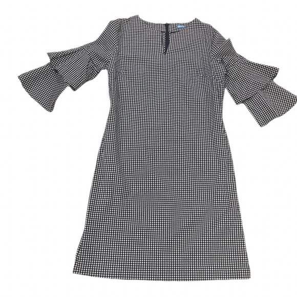 J. McLaughlin “Letty” Black and White Gingham 3/4 Sleeve Dress size M - Picture 5 of 7